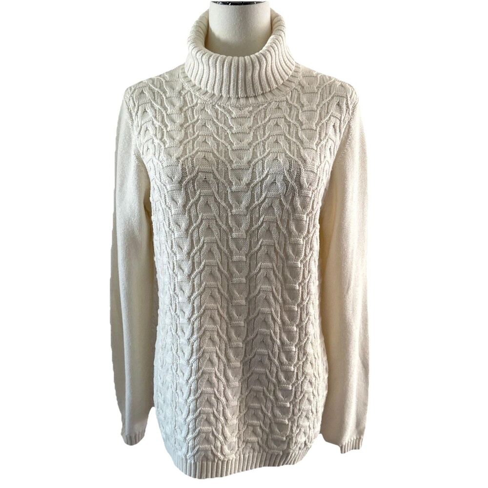 Vintage Ivory Cable Knit Oversized Sweater Women's M Rori Gilmore Trendy